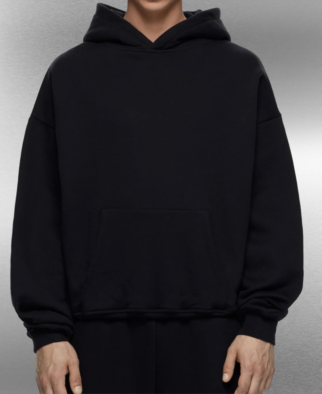 Boxy cut Black hoodie
