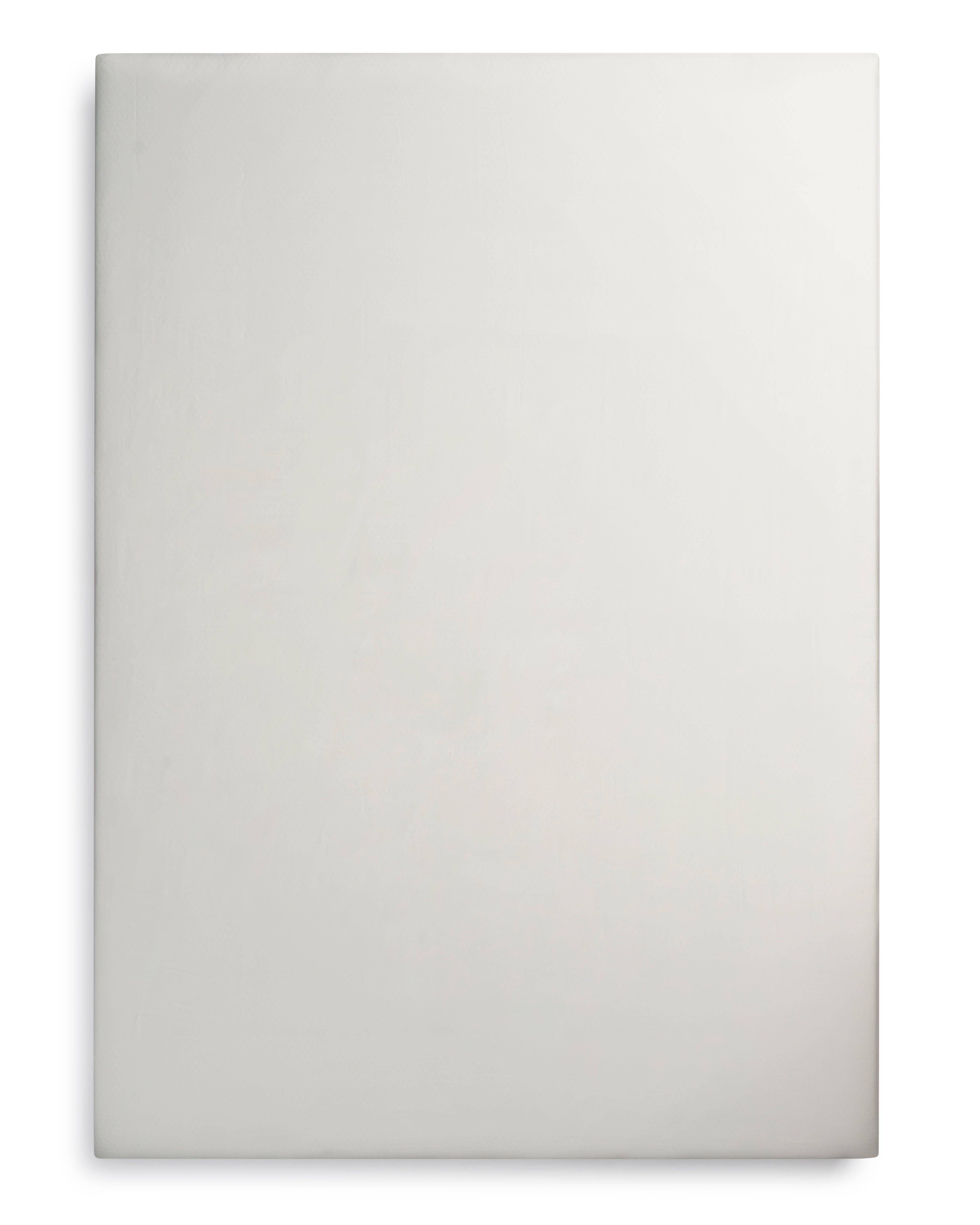 Ashen Stone sateen fitted sheet, flat lay, neutral grey tone